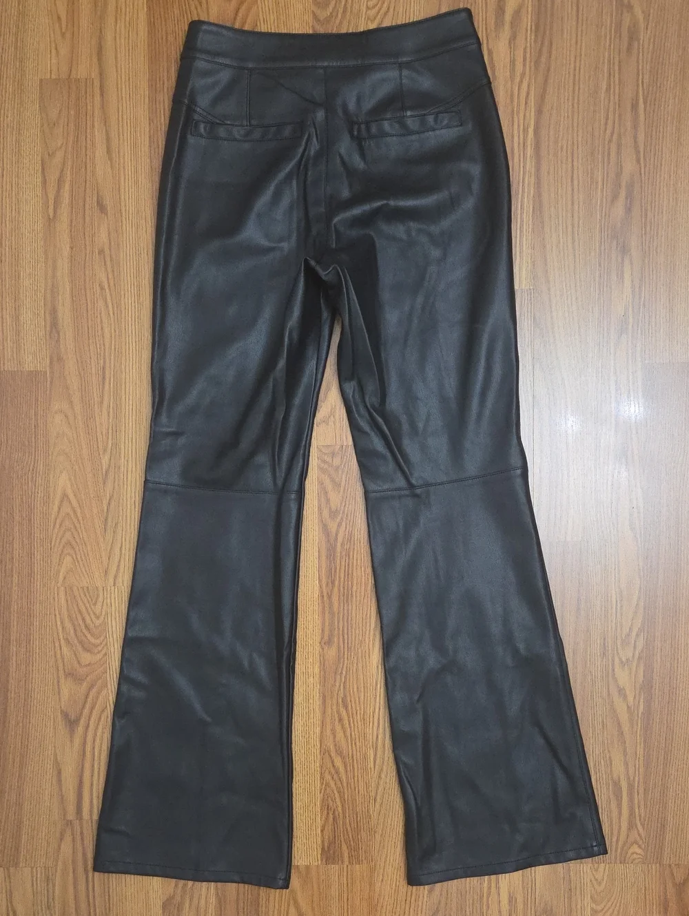 Free People Uptown Black High-Rise Vegan Leather Pants/ 4